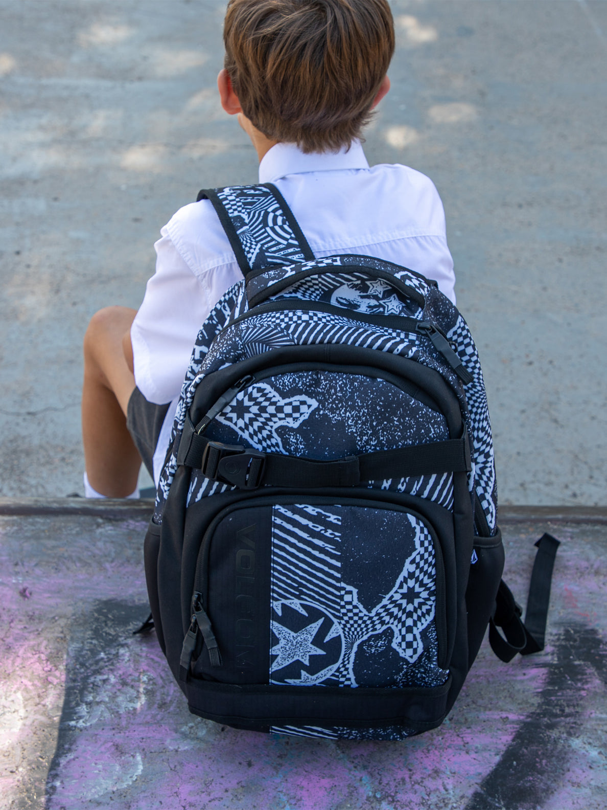 Everstone Skate Backpack - Black White