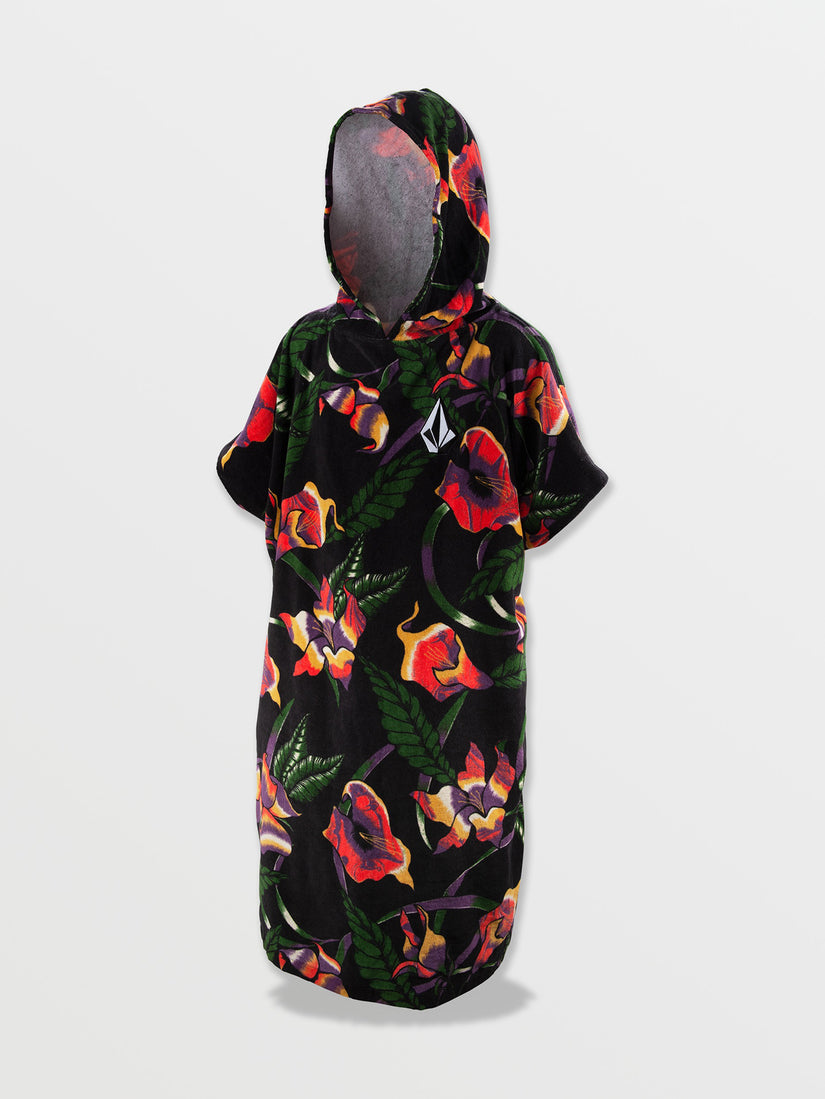Stone Hooded Towel - Black Floral Print