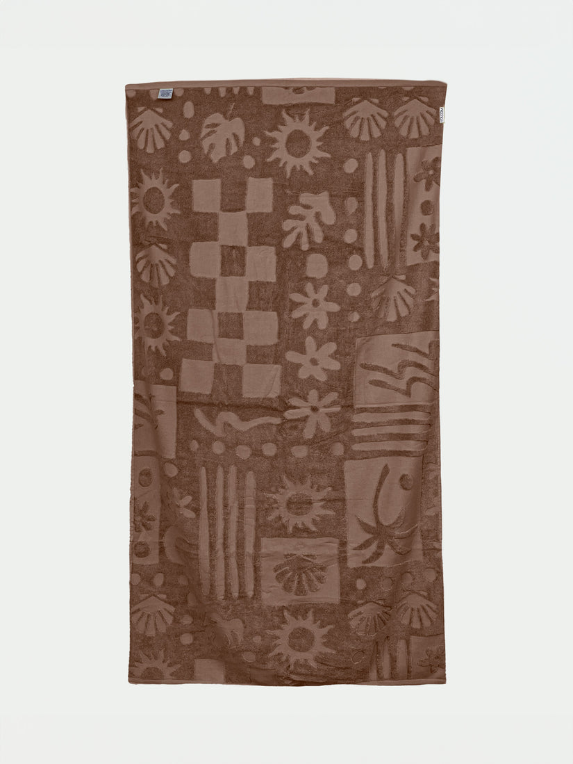 Sculpted Terry Towel - Brown