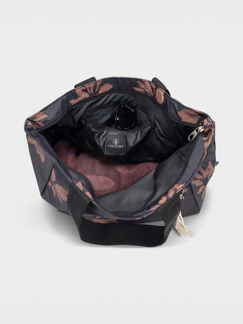 Bay Bae Beach Tote  - Black Tan