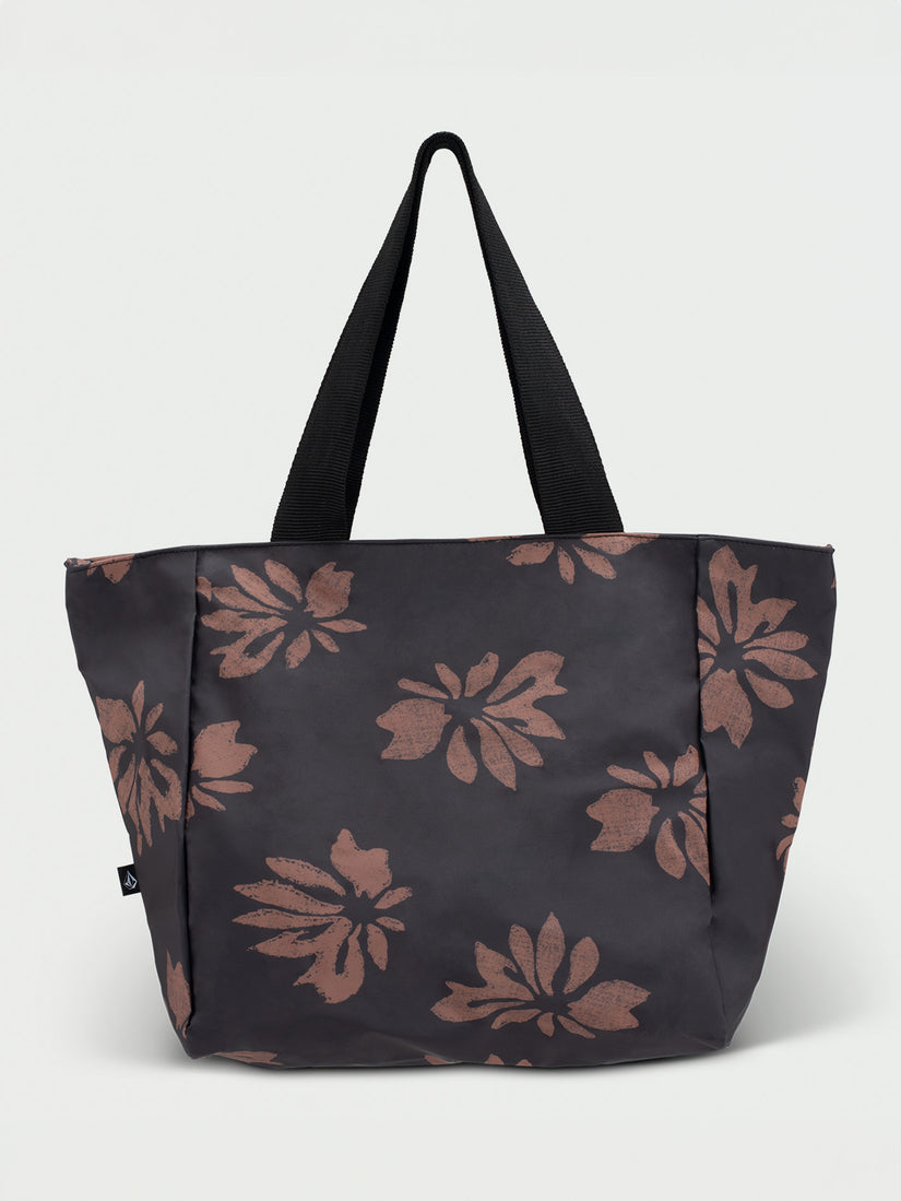 Bay Bae Beach Tote  - Black Tan