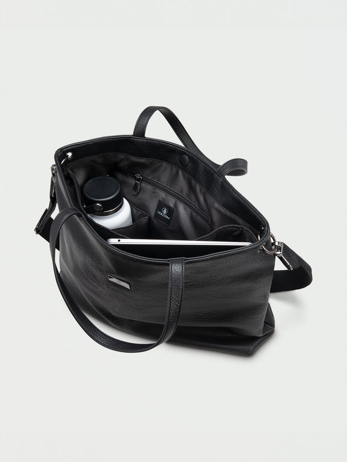 Strapped Laptop Tote - Black