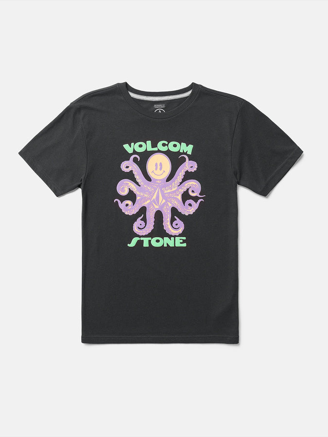 Little Youth Octoparty Short Sleeve T-Shirt - Washed Black Heather
