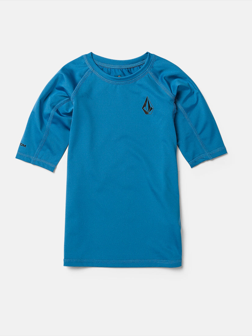 Little Youth Lido Short Sleeve UPF 50 Rashguard - Tidal Blue