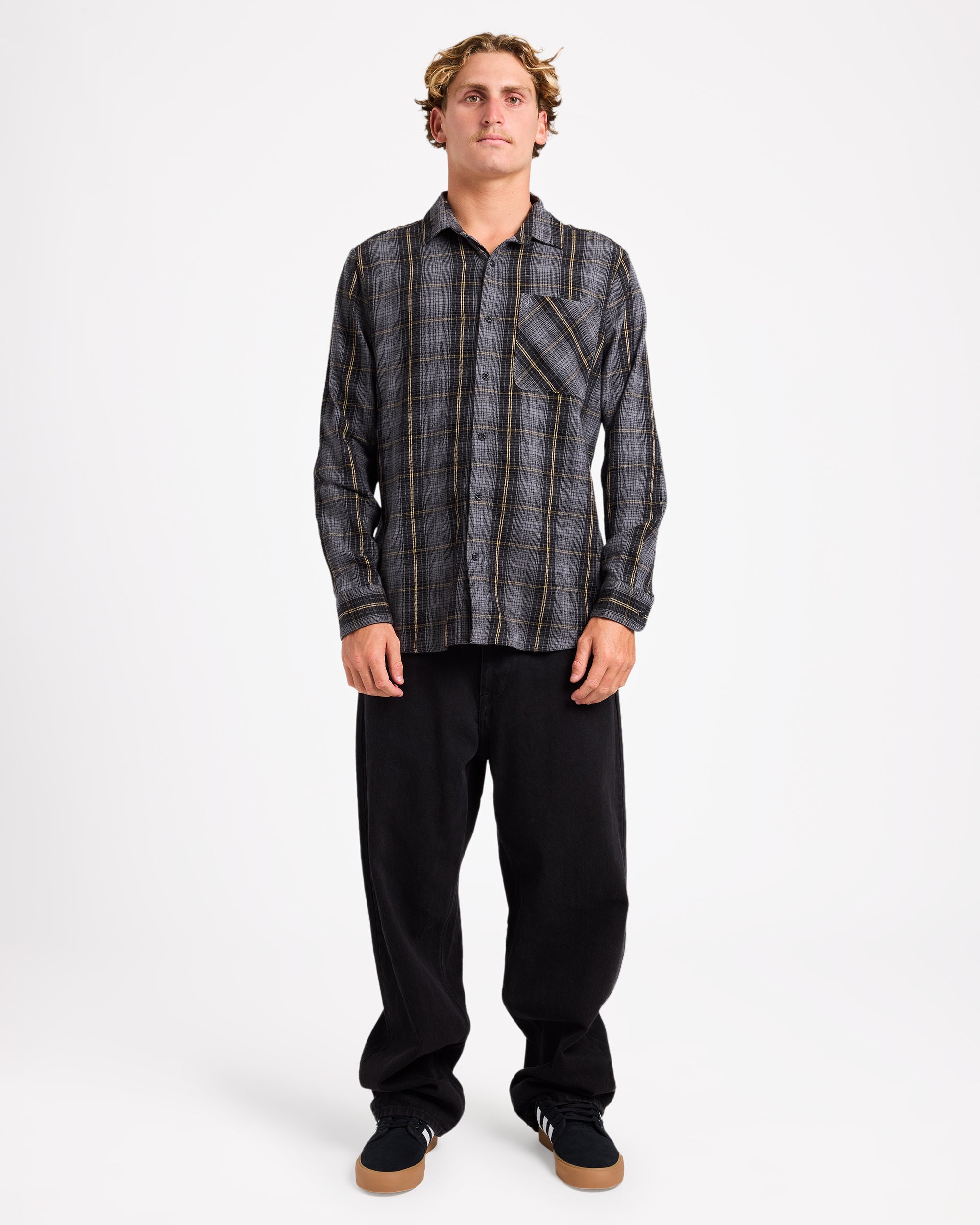 Mens Heavy Twills Flannel Long Sleeve Shirt