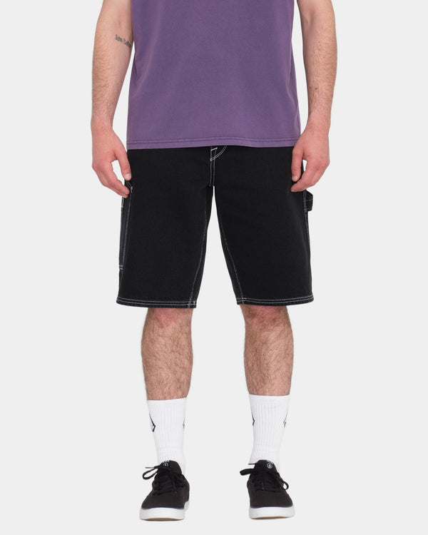 Mens Labored Denim Utility Short