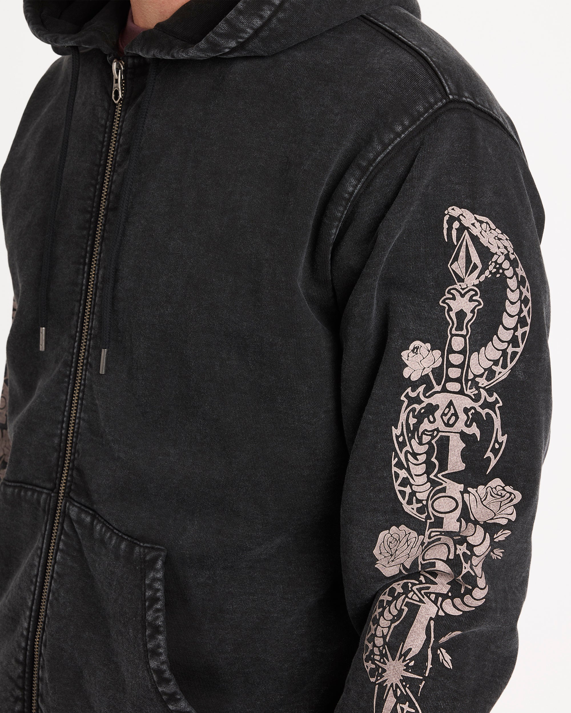 Mens Die By The Stone Zip Up Hoodie – Volcom