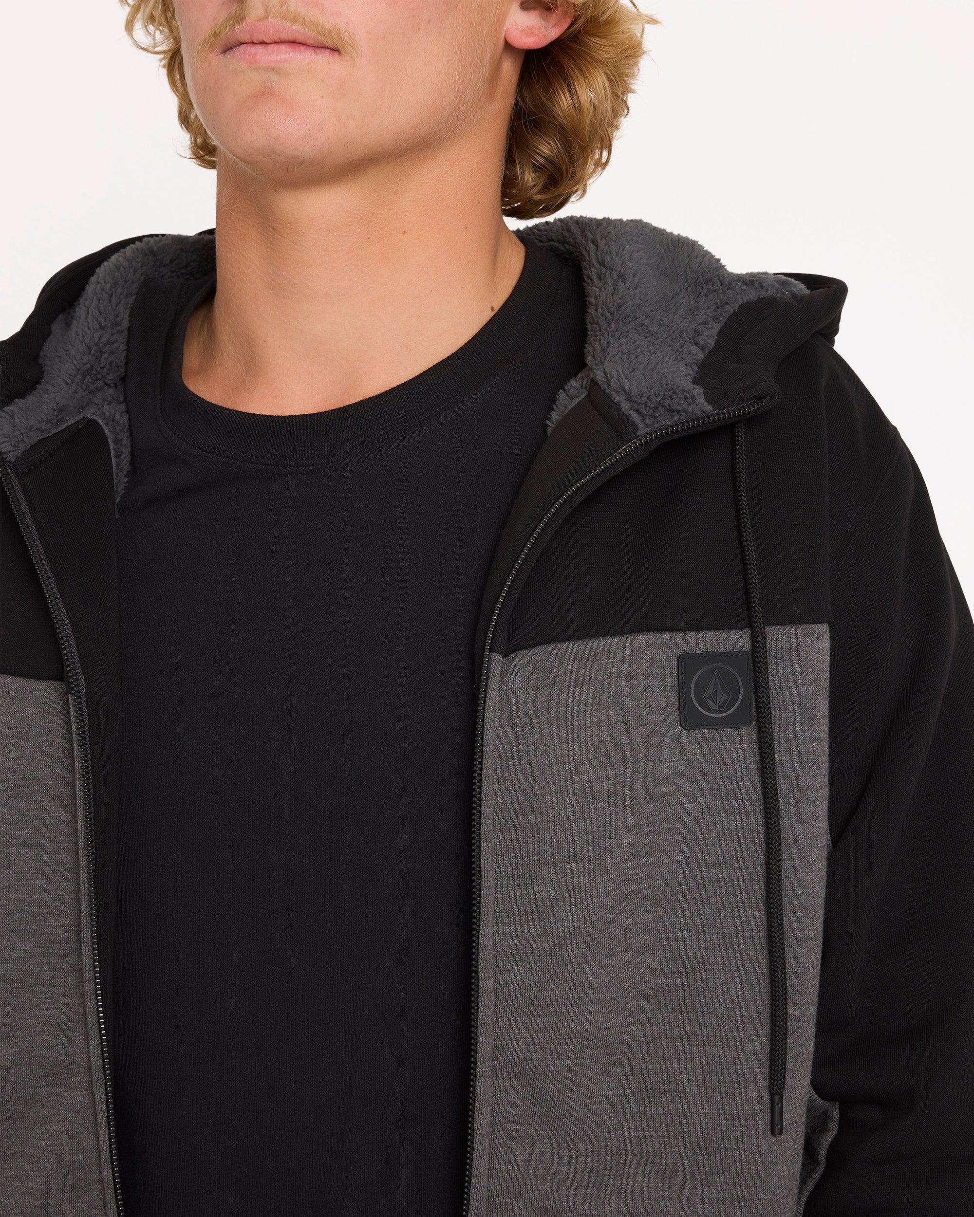 Mens Division Lined Zip Up Hoodie