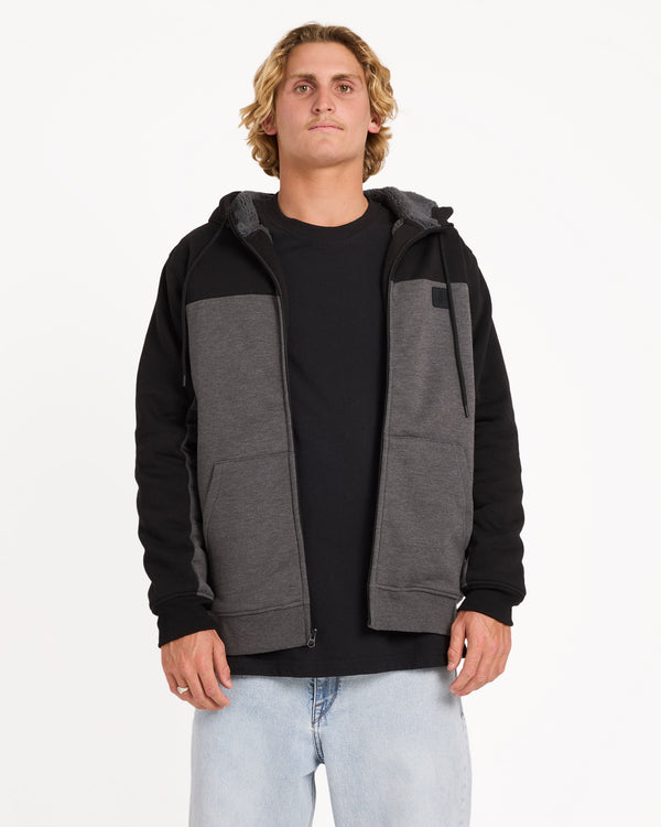 Mens Division Lined Zip Up Hoodie