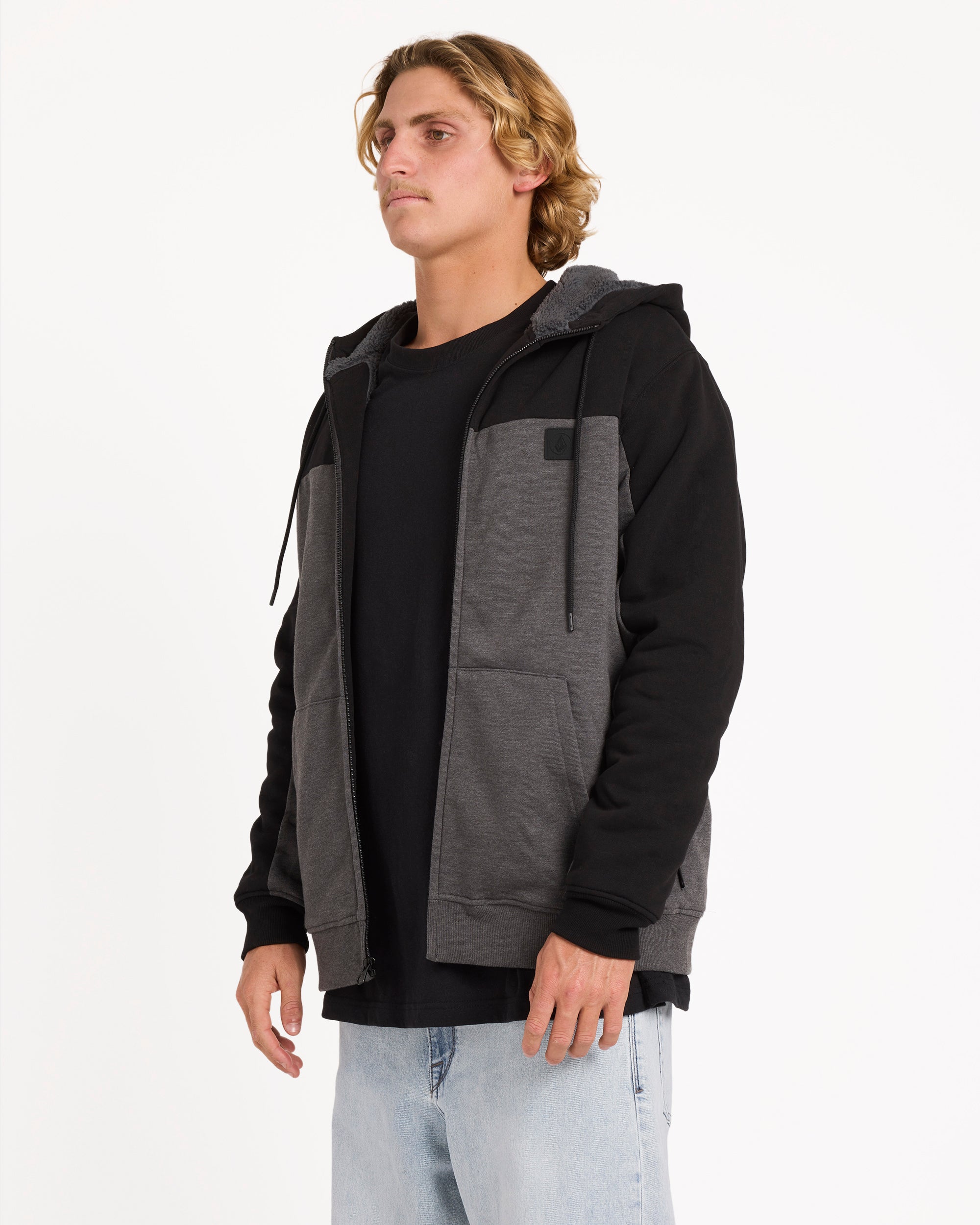 Mens Division Lined Zip Up Hoodie