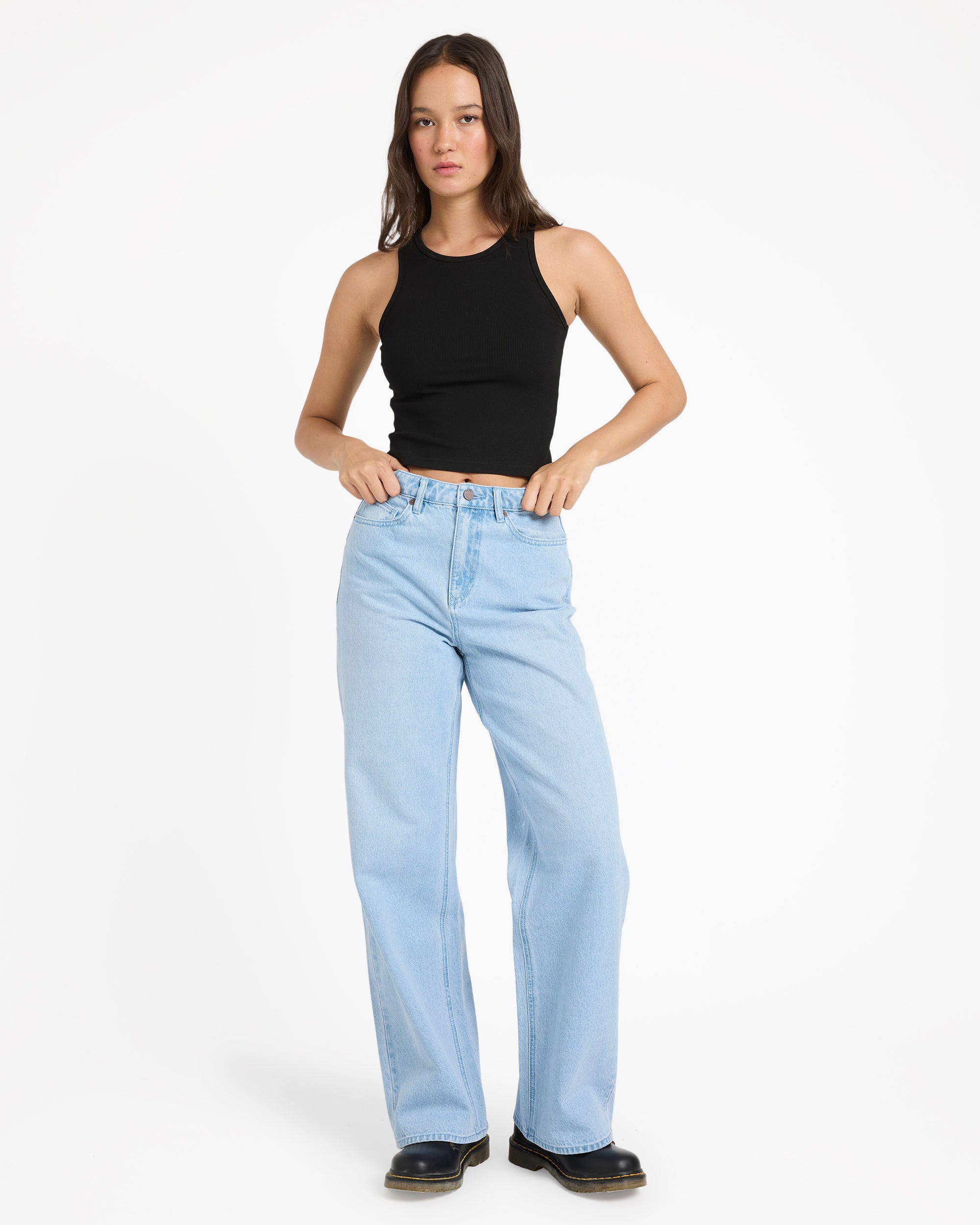 Womens Stoned Boyfriend High Rise Denim Jeans