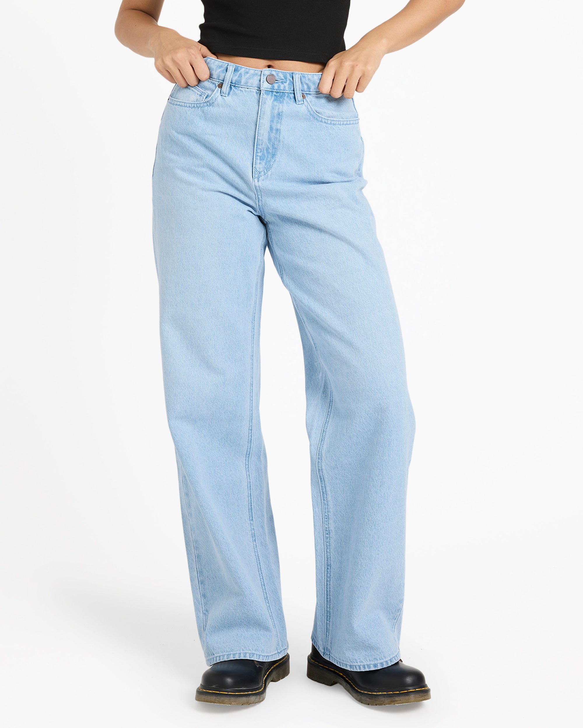 Womens Stoned Boyfriend High Rise Denim Jeans