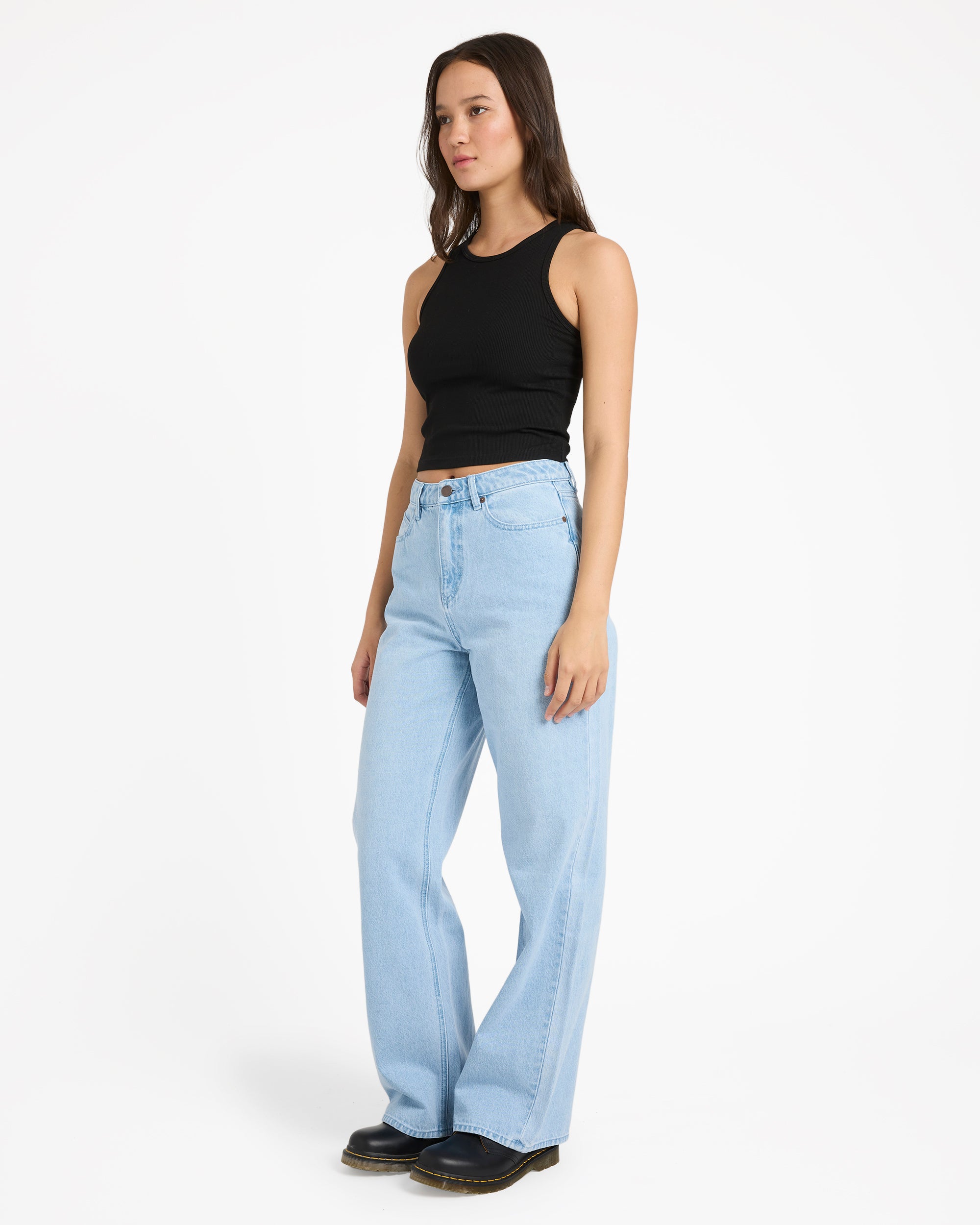 Womens Stoned Boyfriend High Rise Denim Jeans