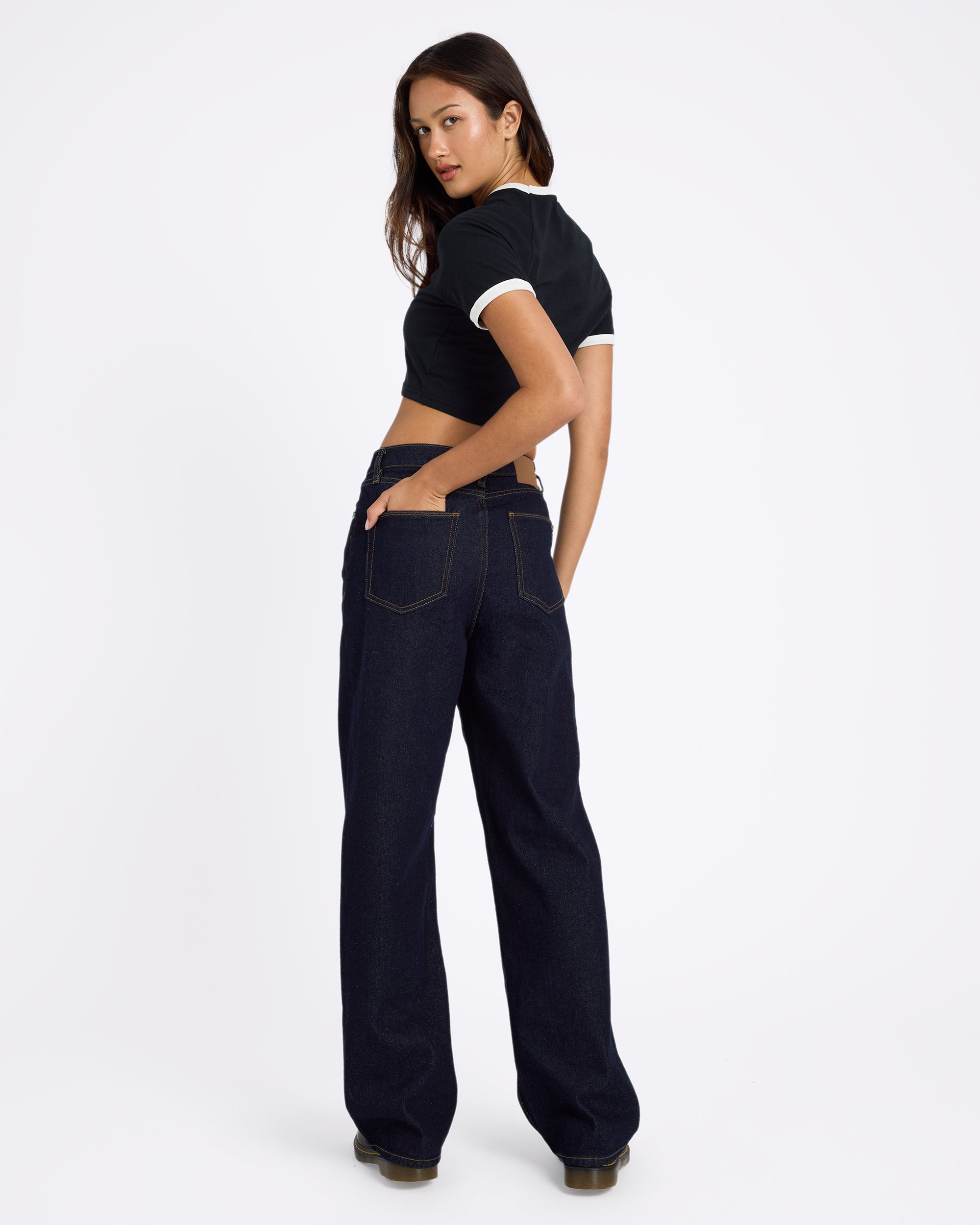 Womens Stoned Boyfriend High Rise Jeans