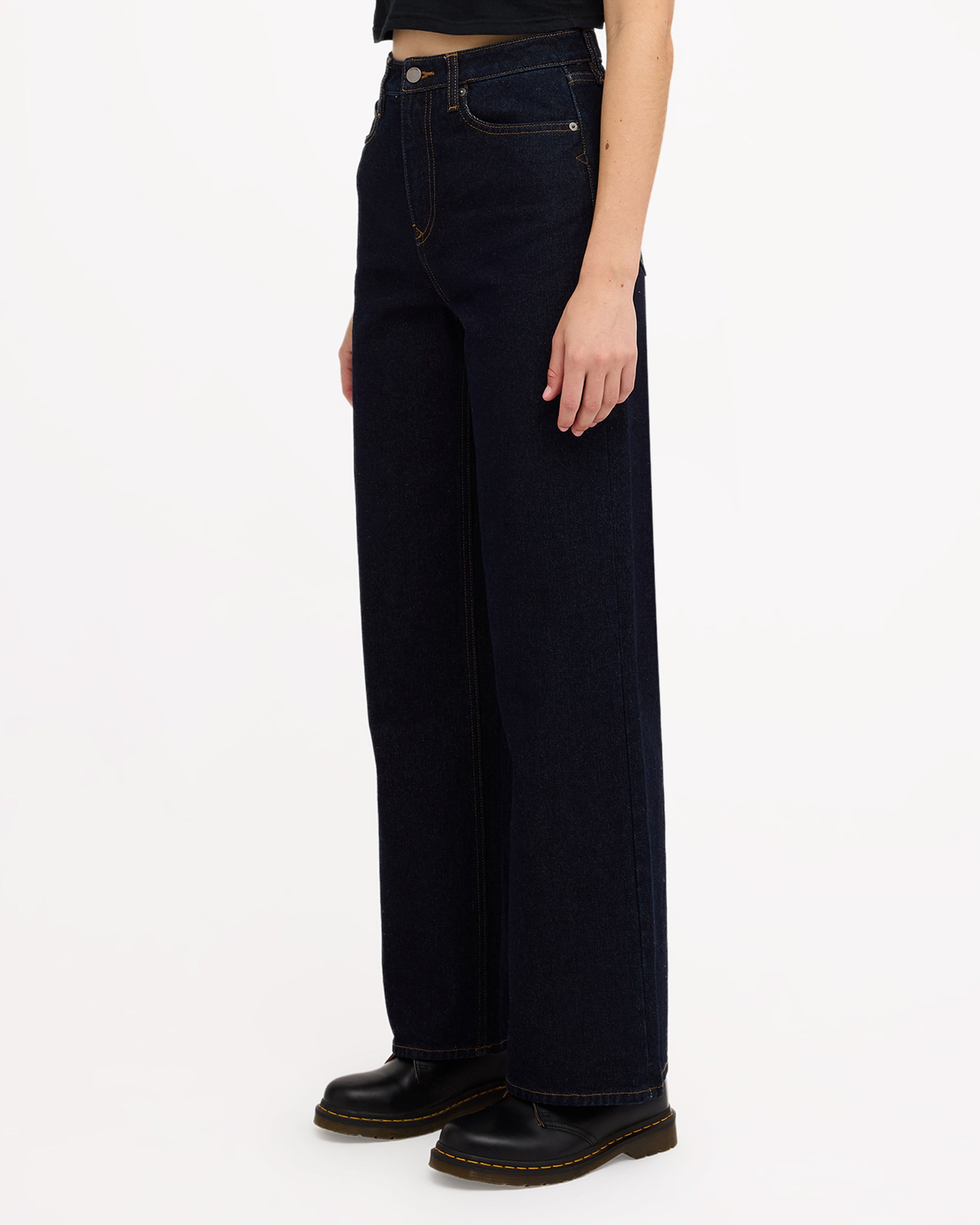 Womens Stoned BF High Rise Denim Jeans