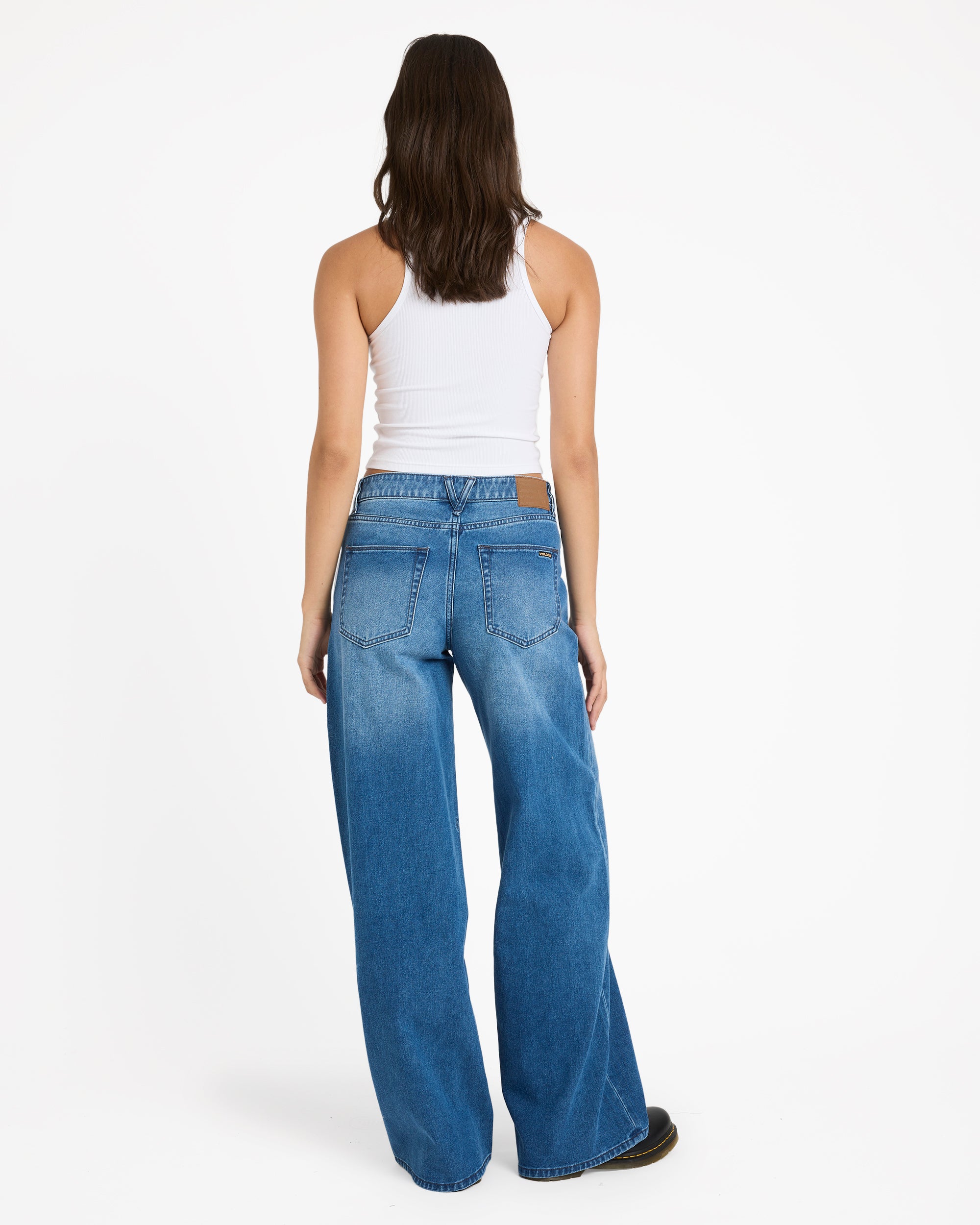 Womens Stoned Boyfriend Low Rise Denim Jeans