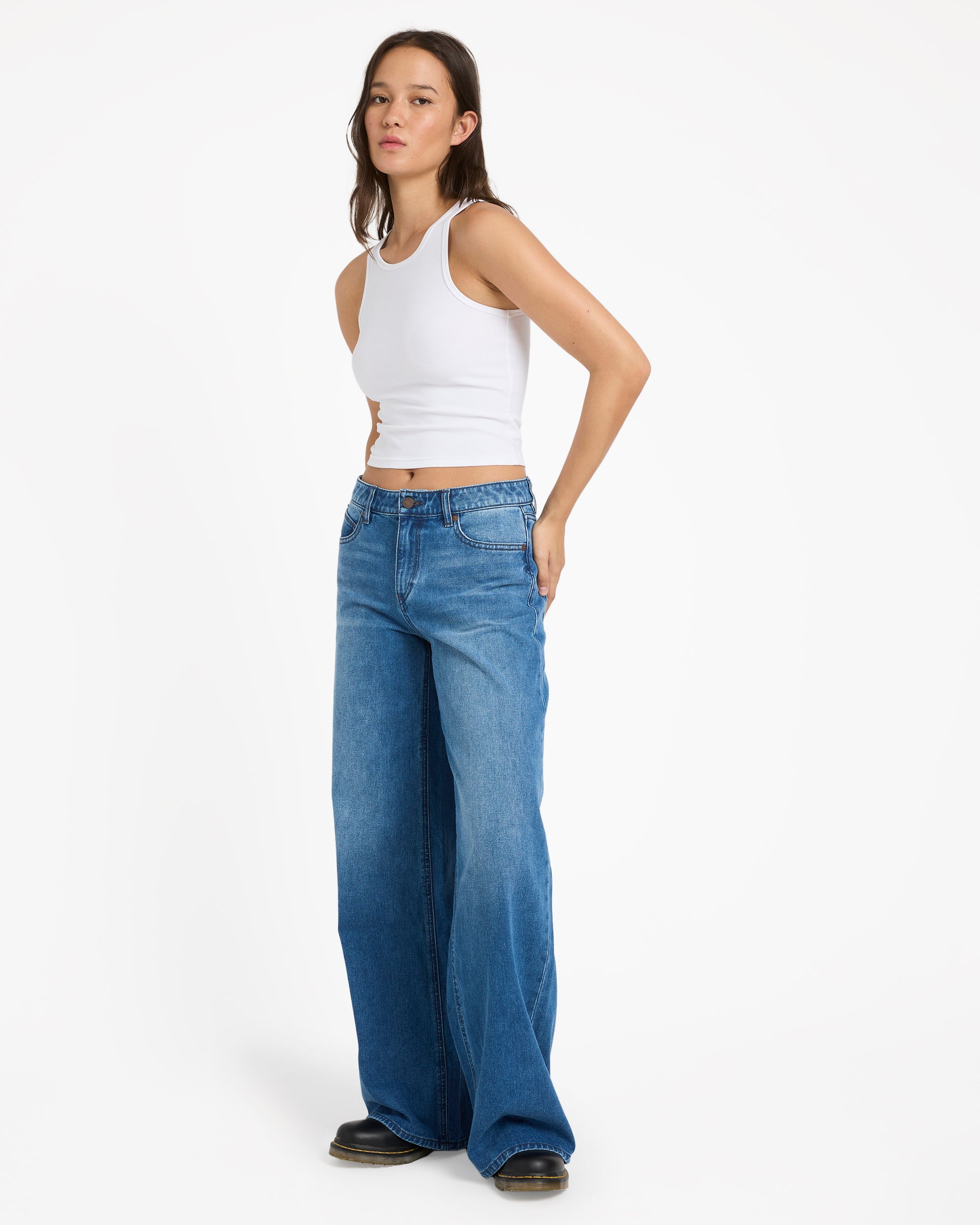 Womens Stoned Boyfriend Low Rise Denim Jeans