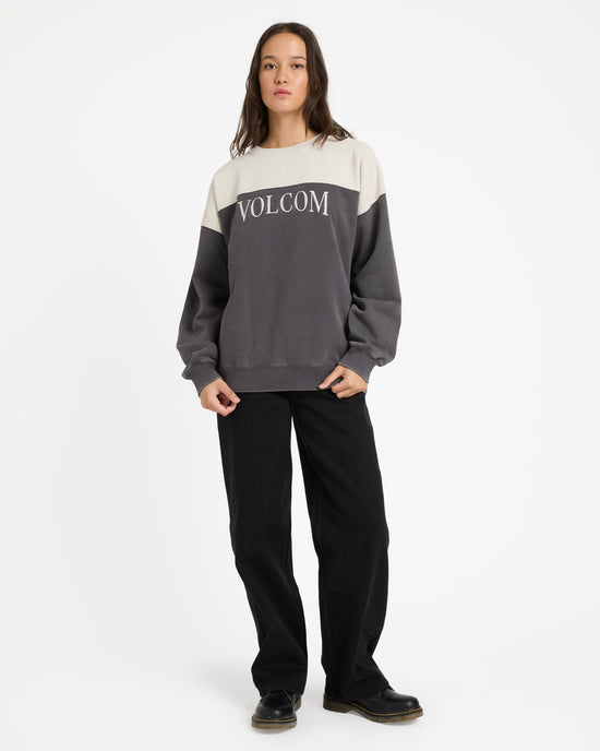 Womens Stone Blocked Crew Neck