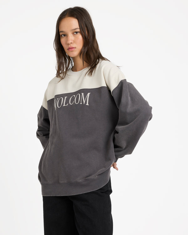 Womens Stone Blocked Crew Neck