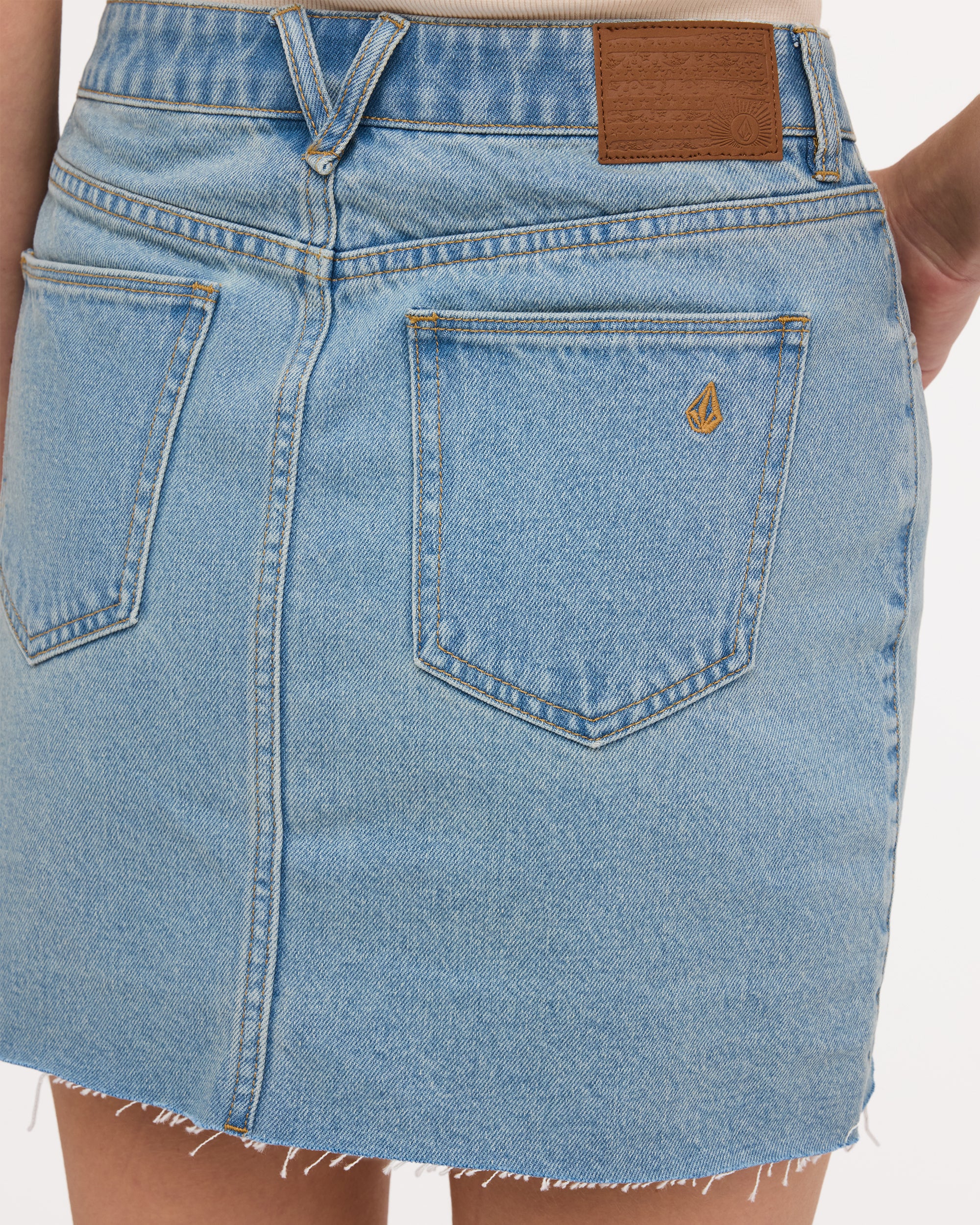 Womens Ramped Mini Denim Skirt