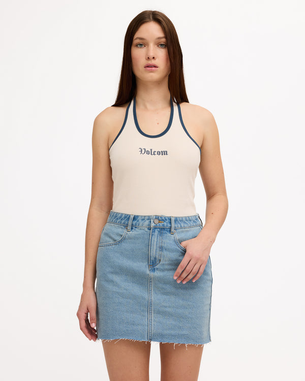 Womens Ramped Mini Denim Skirt