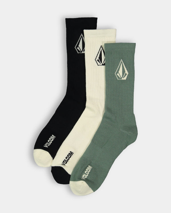 Mens Full Stone Mix 3 Pack Crew Socks