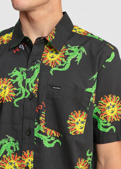 Featured Artist Ozzy Wrong Woven Short Sleeve Shirt - Stealth (A0442303_STH) [2]