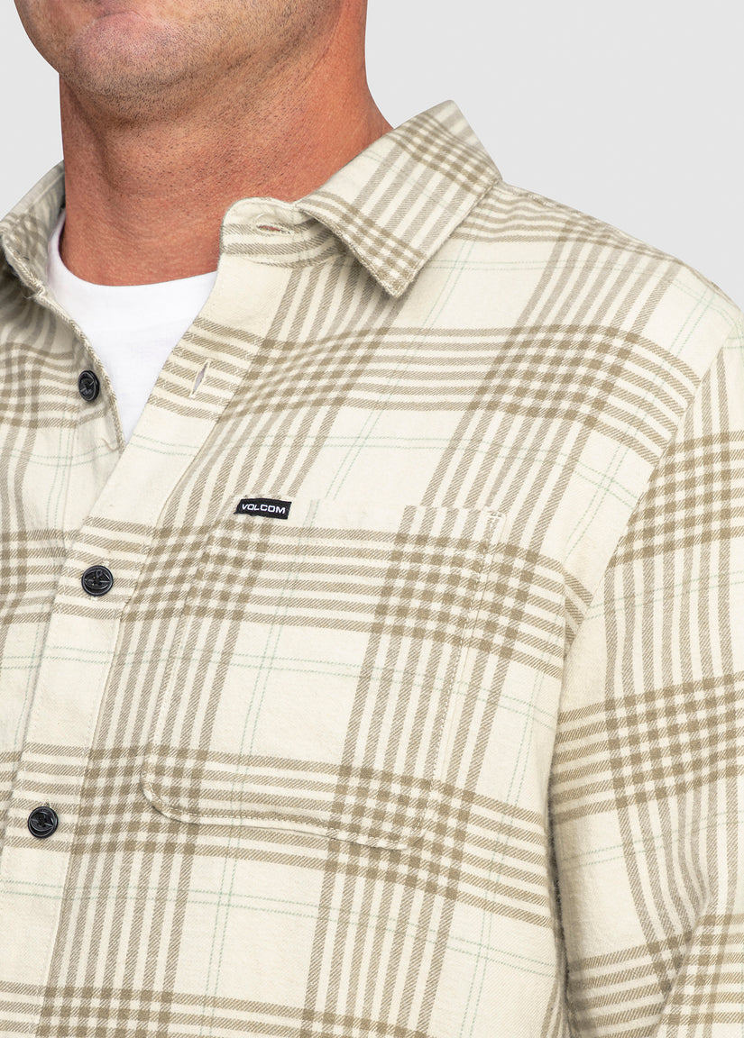 Caden Plaid Long Sleeve Shirt - Dirty White (A0532303_DWH) [2]