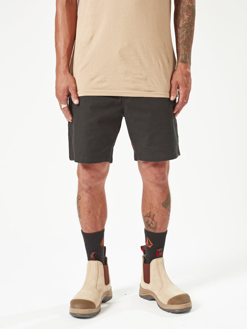 Volcom Workwear Caliper Elastic Waist Short 17" - Black