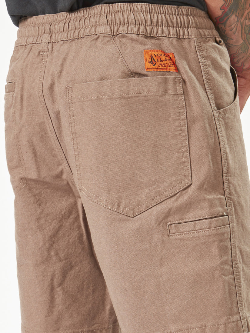 Volcom Workwear Caliper Elastic Waist Short 17" -  Brindle
