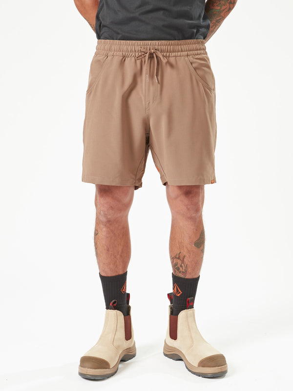 Mens Volcom Workwear Rack Hybrid Elastic Waist Shorts