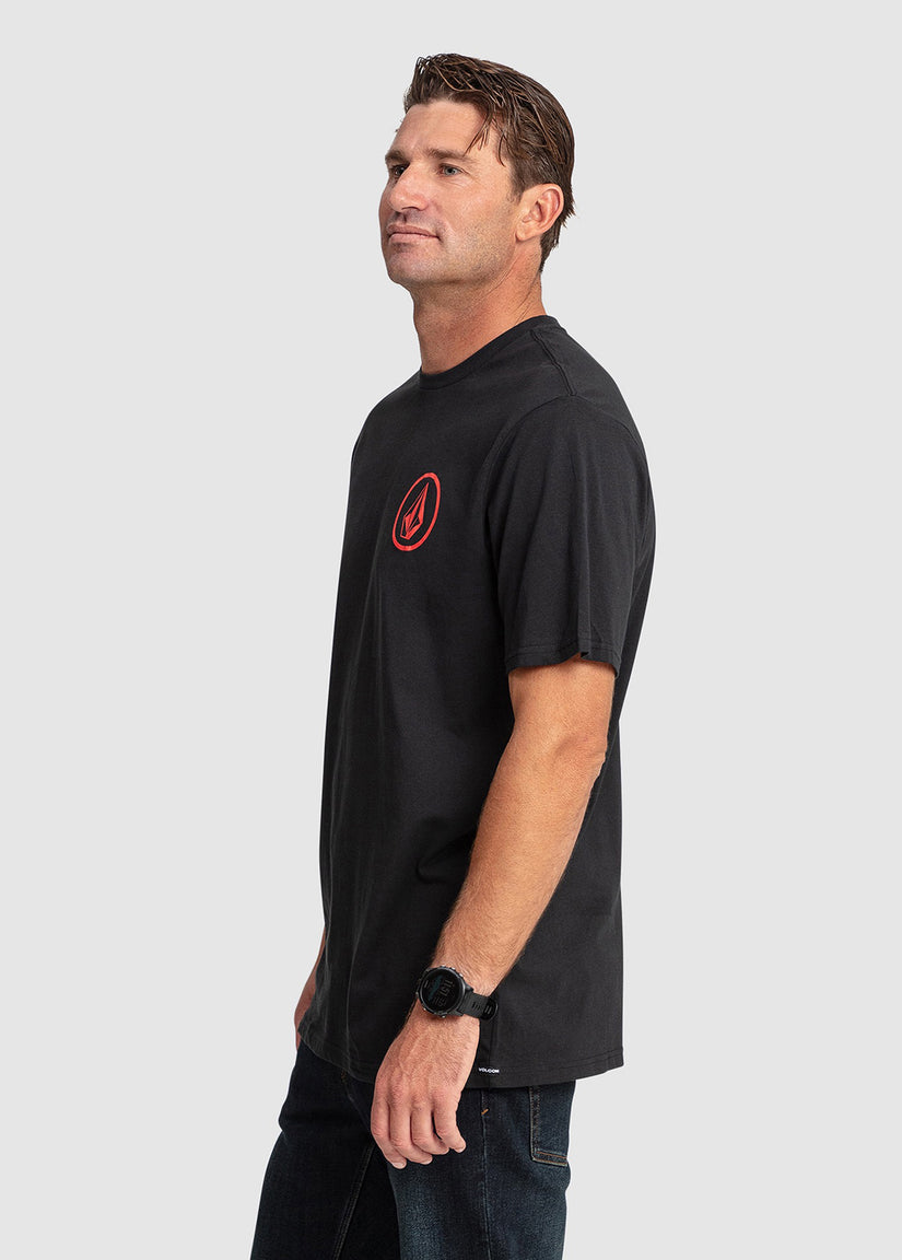 Mini Circle Stone Short Sleeve T-Shirt - Black (A4302301_BLK) [1]