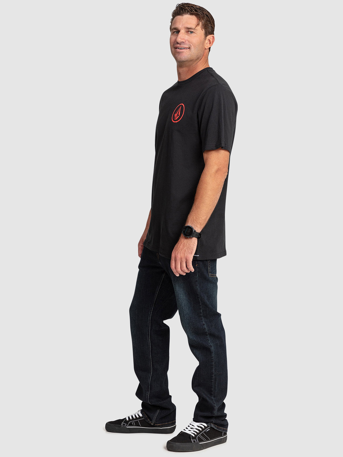 Mini Circle Stone Short Sleeve T-Shirt - Black (A4302301_BLK) [3]