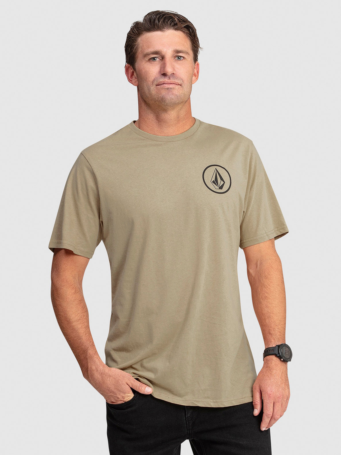 Volcom Men's Explicit Stone Short Sleeve T-Shirt — Basic Fit, Heavyweight Cotton, Crew Neck