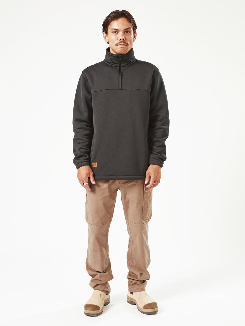 Volcom Workwear Quarter Zip Fleece - Black