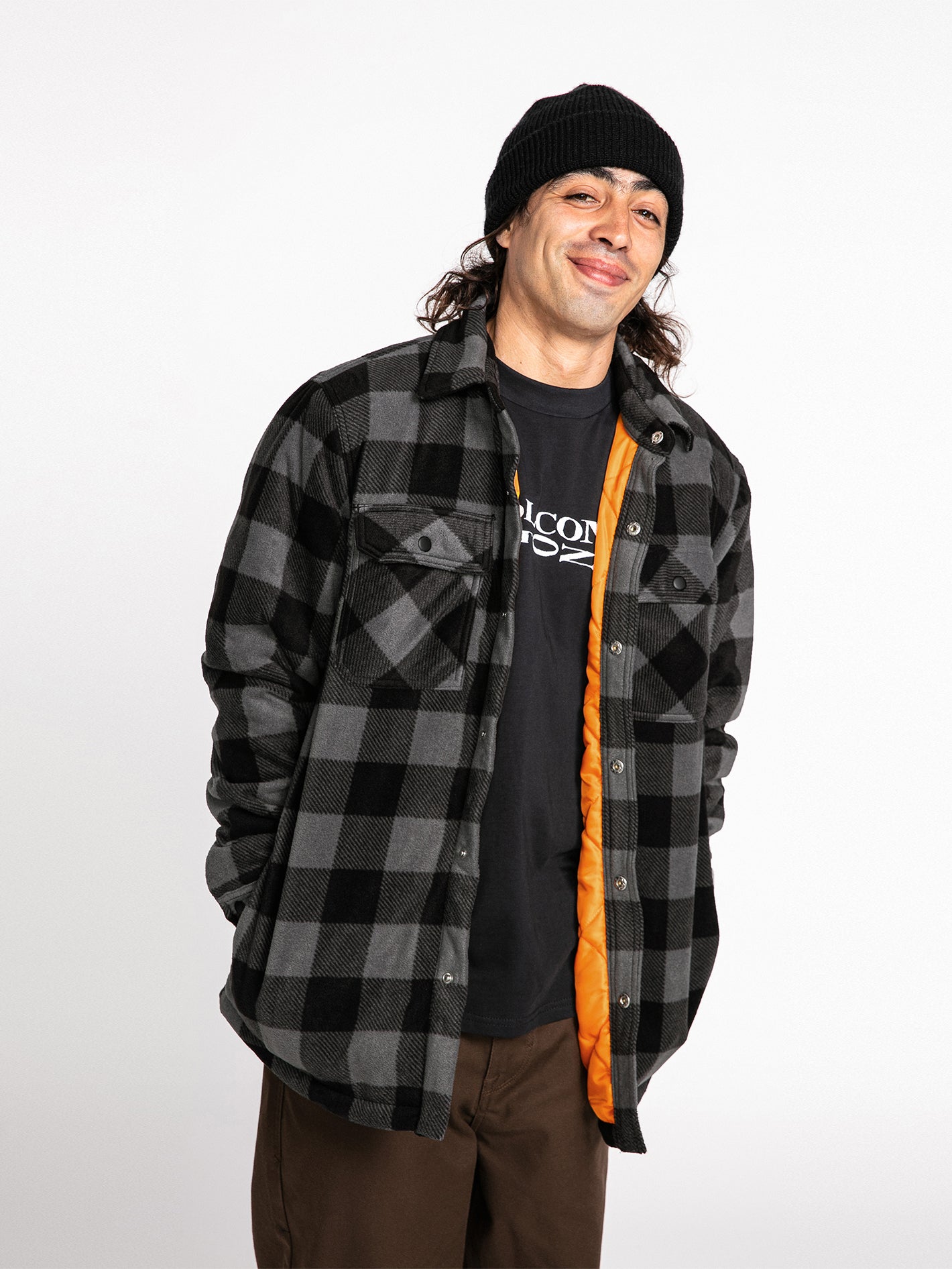 VOLCOM BOWER POLAR FLEECE 中綿入りジャケット　CPO Volcom Men's Bowered Long Sleeve Lined Polar Fleece Coaches