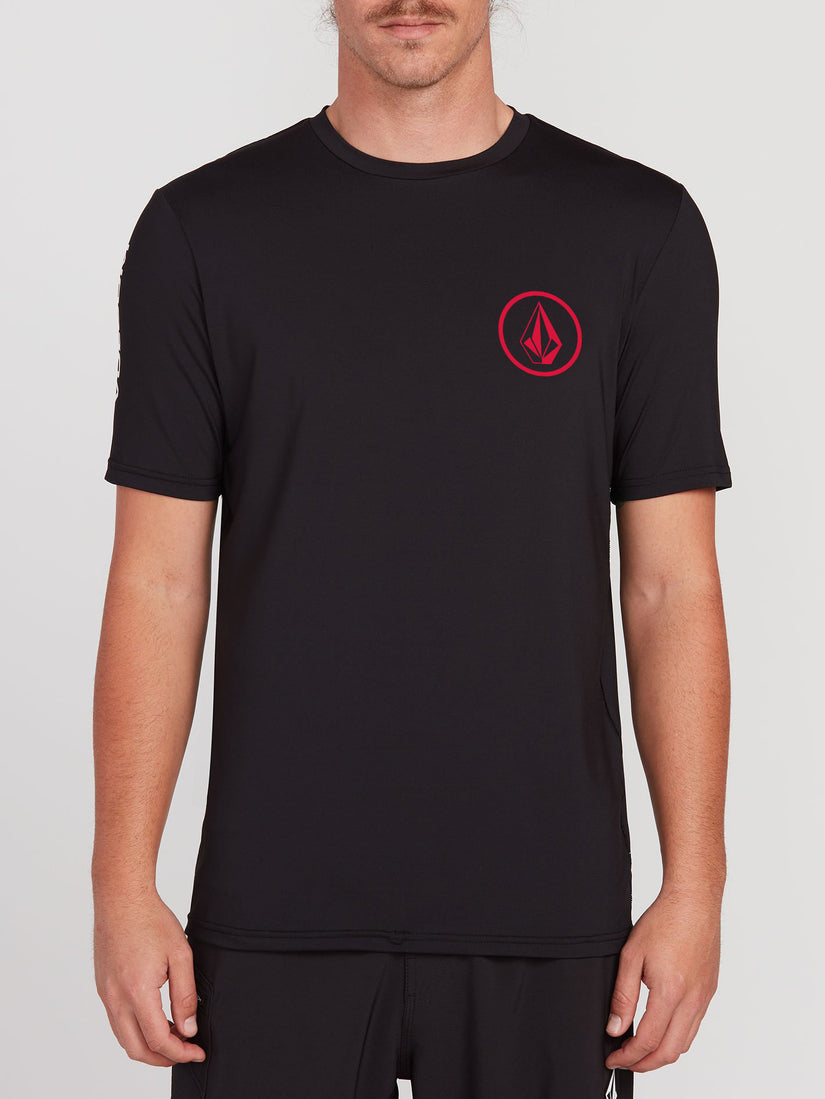 Mini Circle Short Sleeve Lycra Rashvest - Black