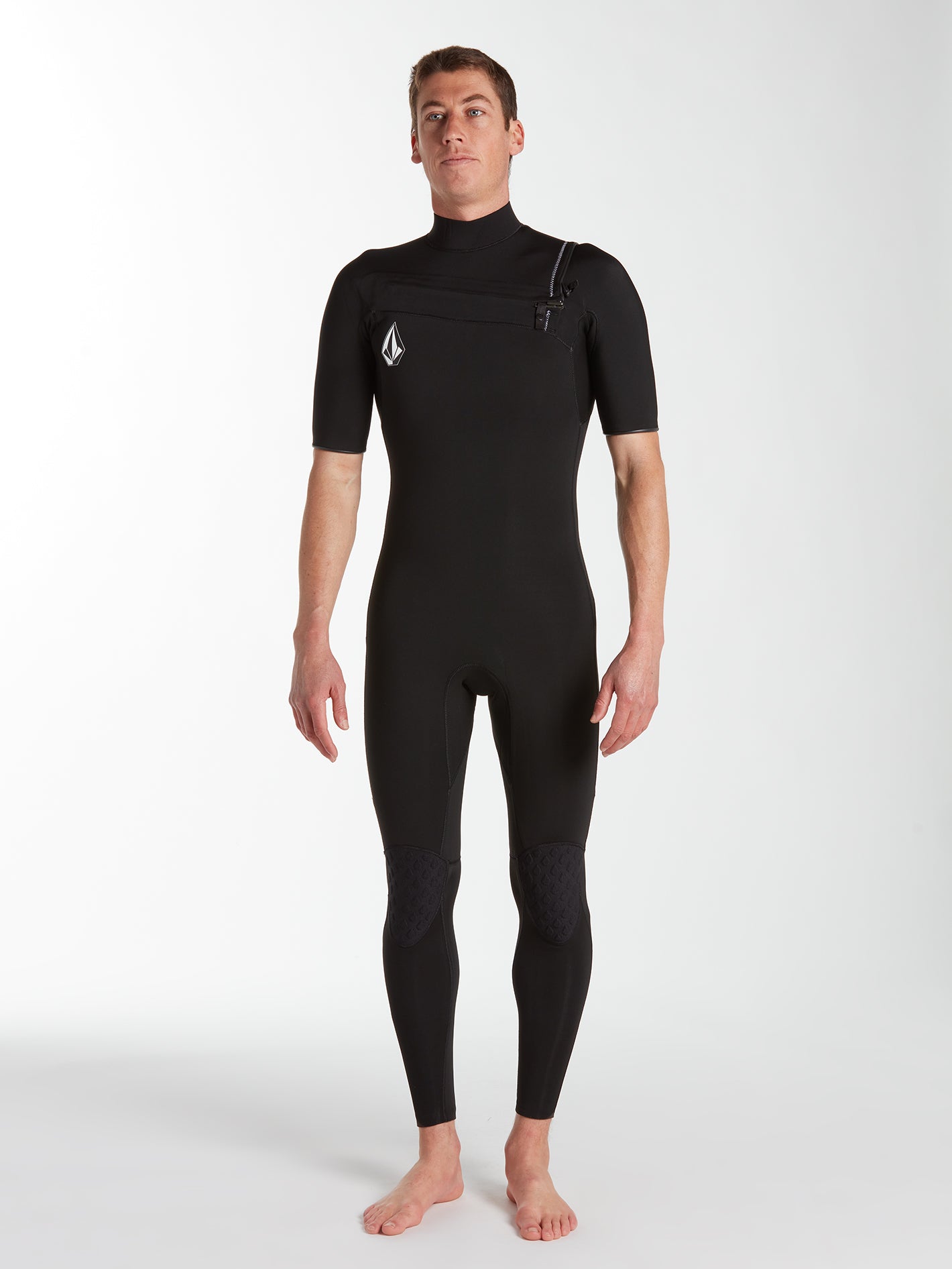 Modulator 2/2MM Short Arm Chest Zip Wetsuit - Black (A9532201_BLK) [20]
