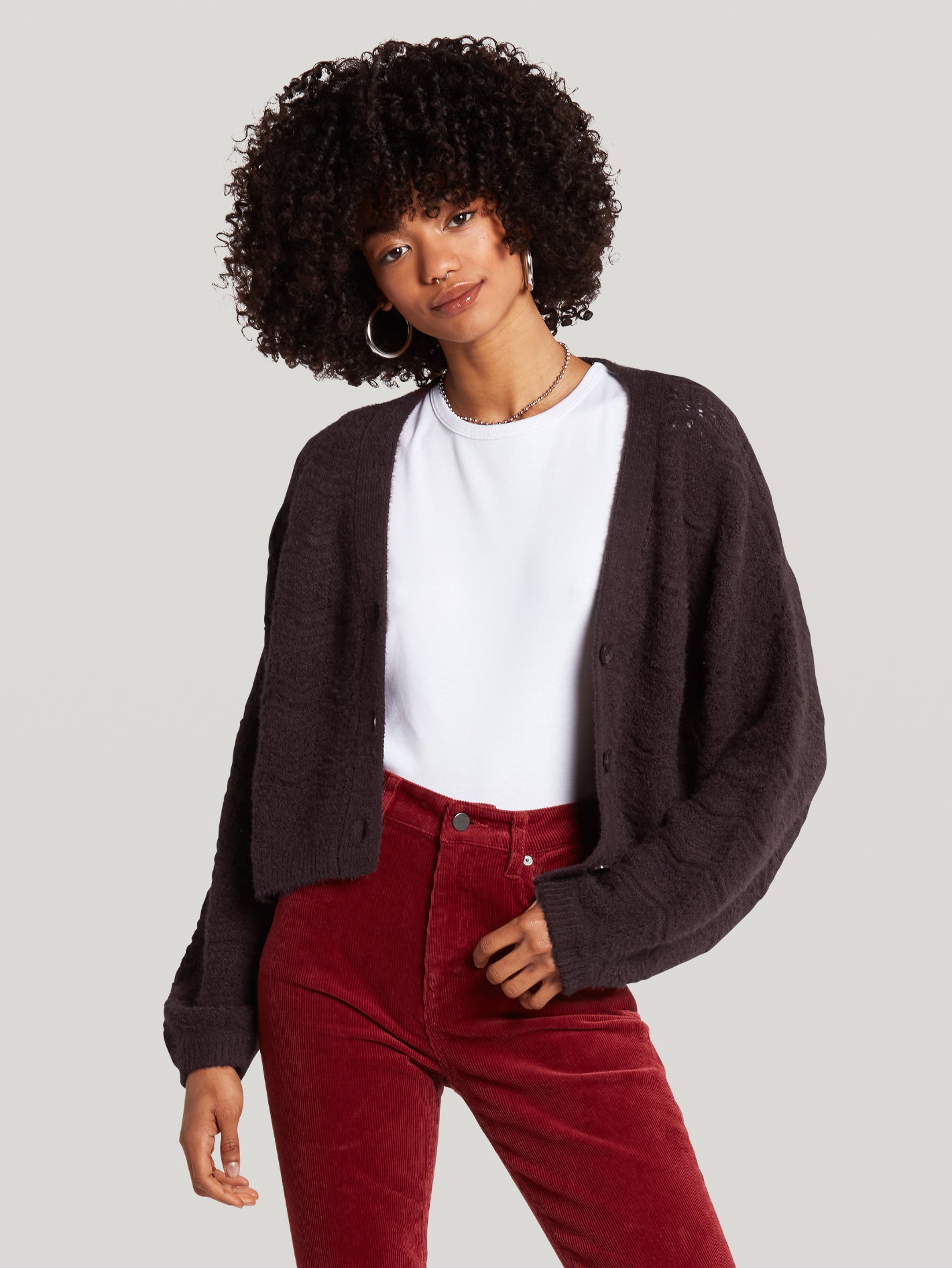 Paradiddle Cardigan Black Plum (B0742102_BPM) [F]