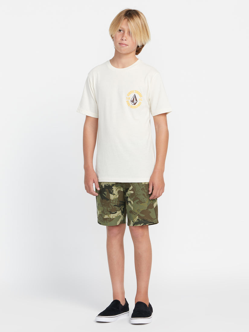 Big Youth Elastic Waist Printed Hybrid Shorts - Army (C3232331_ARM) [40]