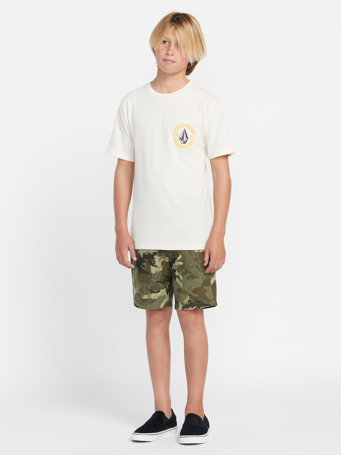 Big Youth Elastic Waist Printed Hybrid Shorts - Army (C3232331_ARM) [40]
