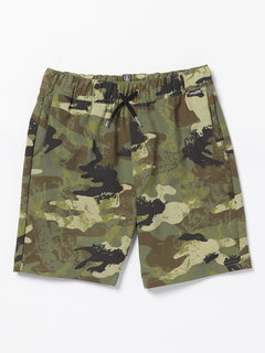 Big Youth Elastic Waist Printed Hybrid Shorts - Army (C3232331_ARM) [F]
