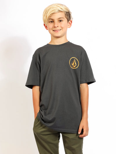 Boys Youth Mini Circle Stone Short Sleeve Tee - Asphalt Black (C5001906_ASB) [F]