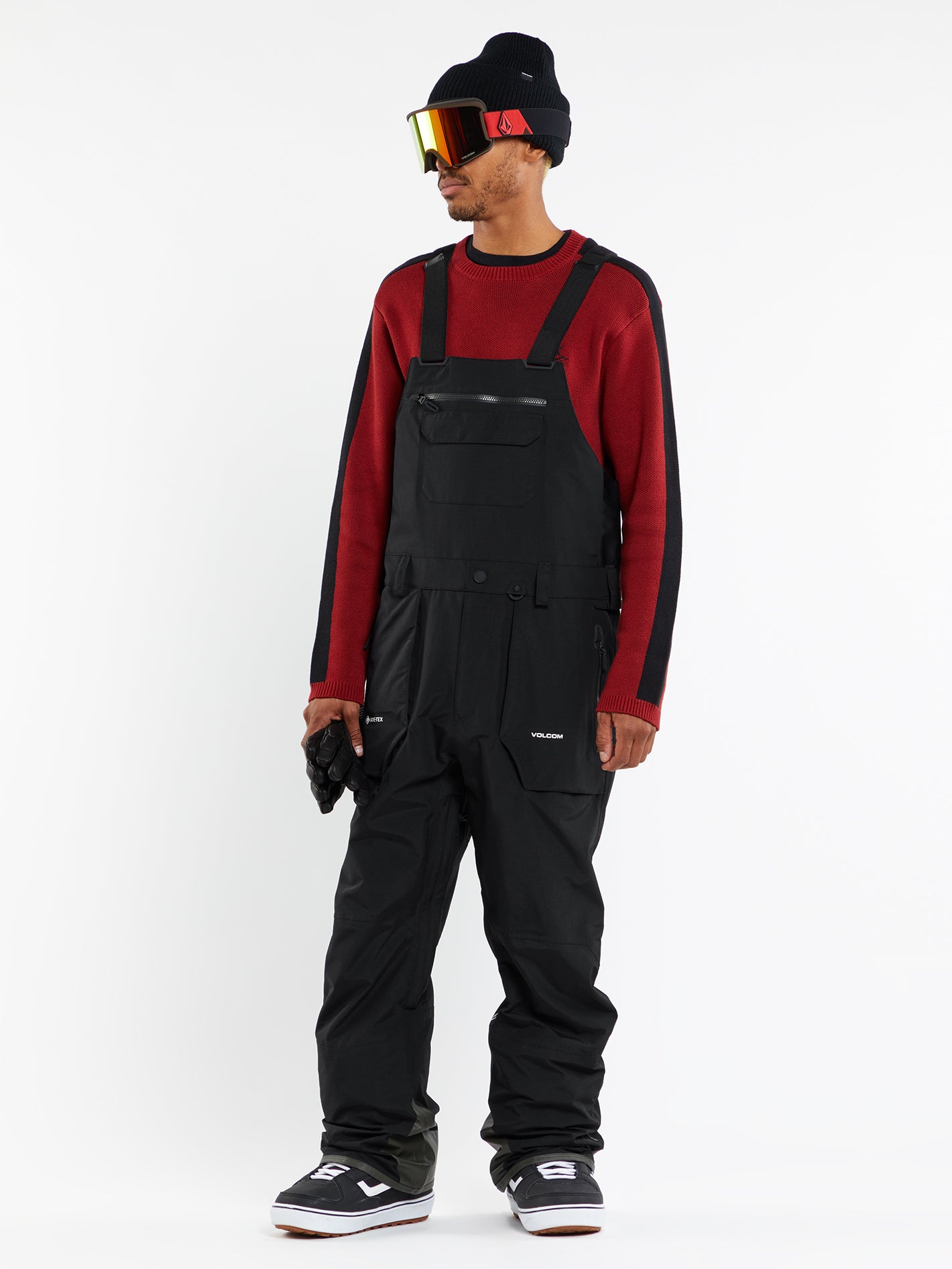 Mens Rain Gore Tex Bib Overalls Black Volcom