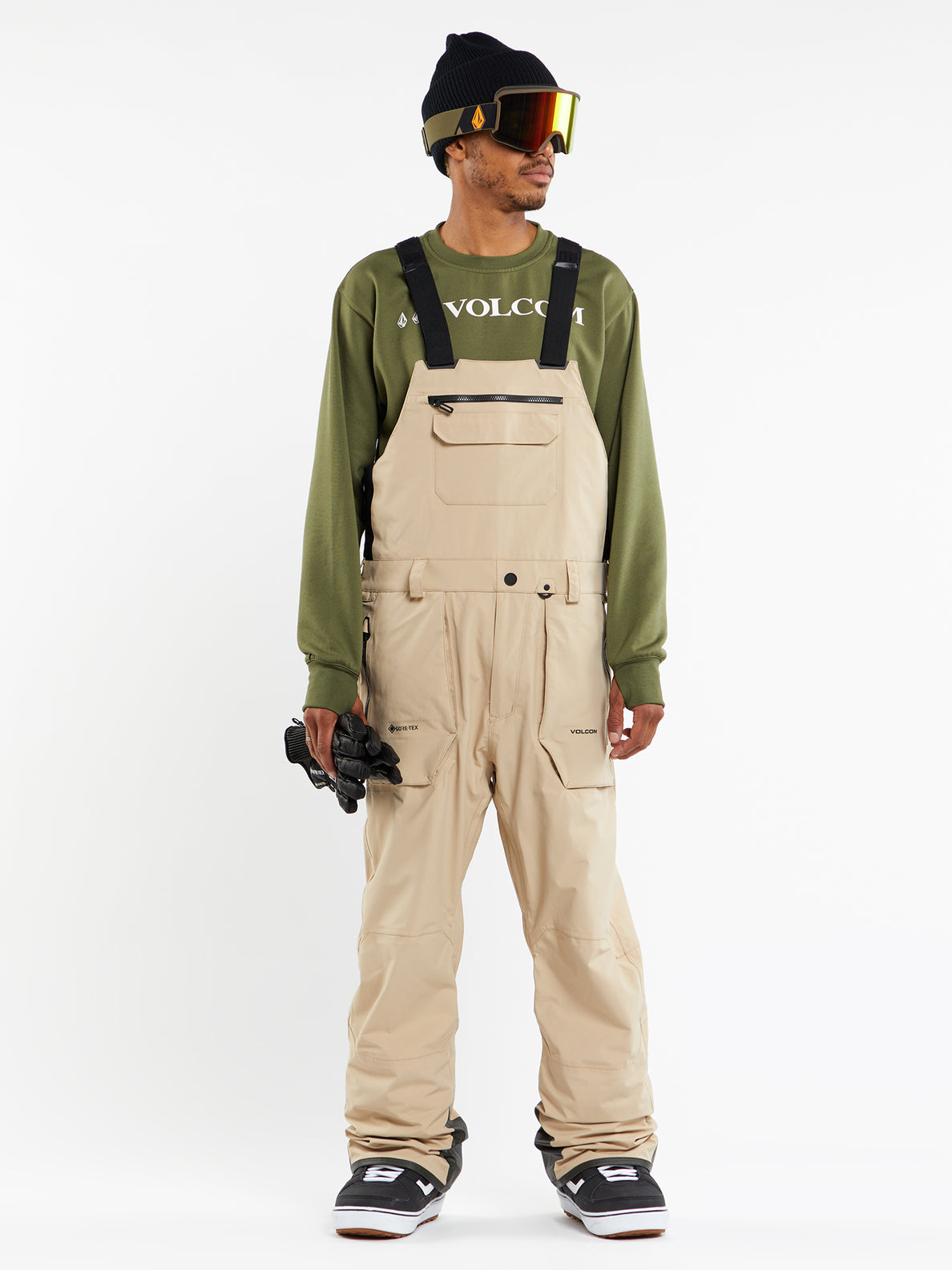 Mens Rain Gore Tex Bib Overalls Khakiest Volcom