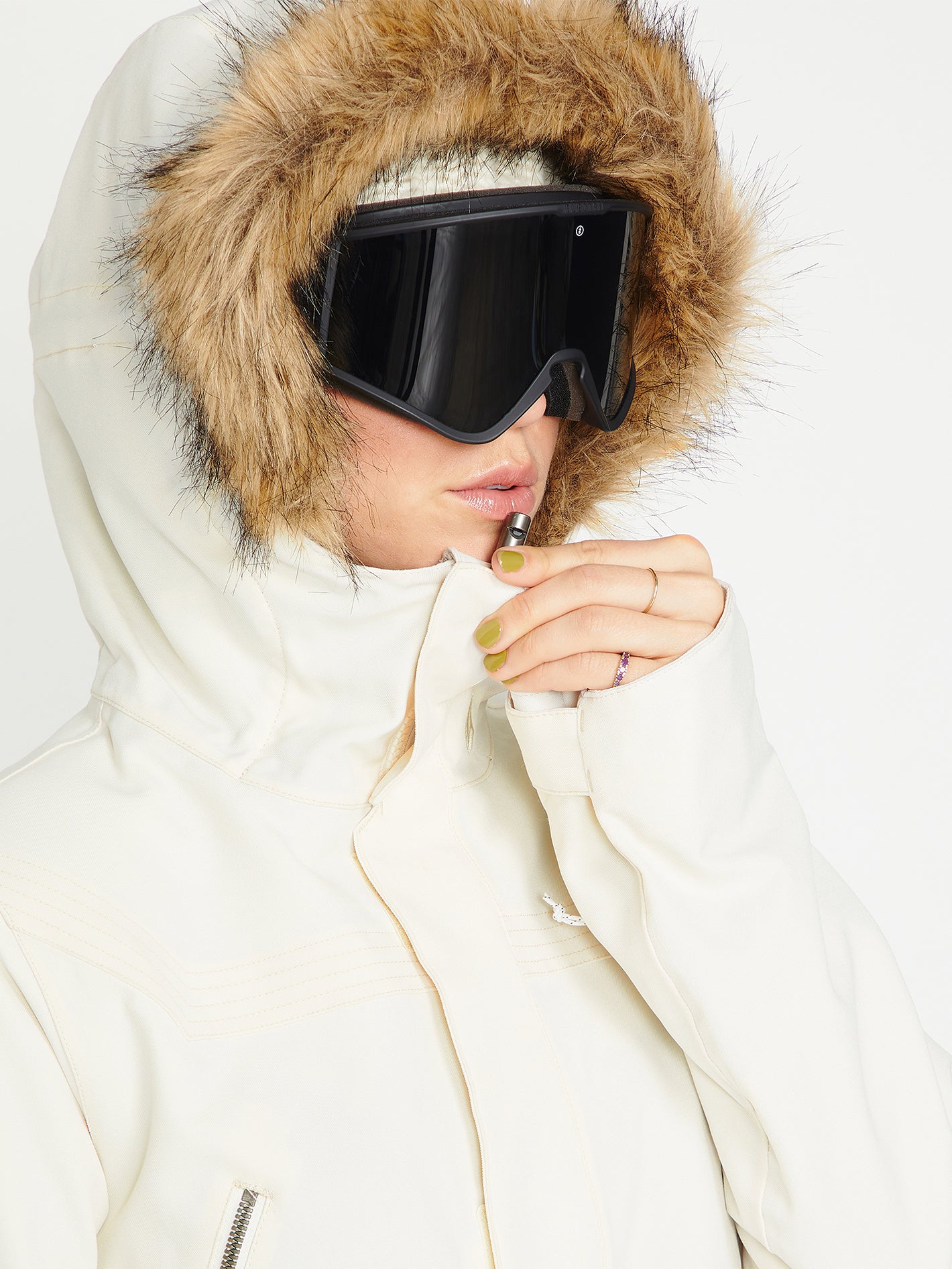 White womens coat fur hood hotsell
