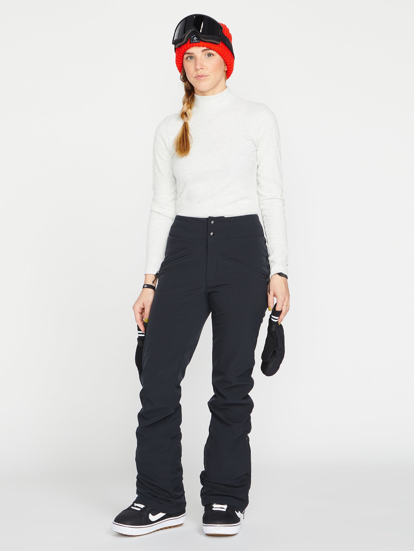 Womens Battle Stretch High Rise Pants - Black (H1352304_BLK) [F]