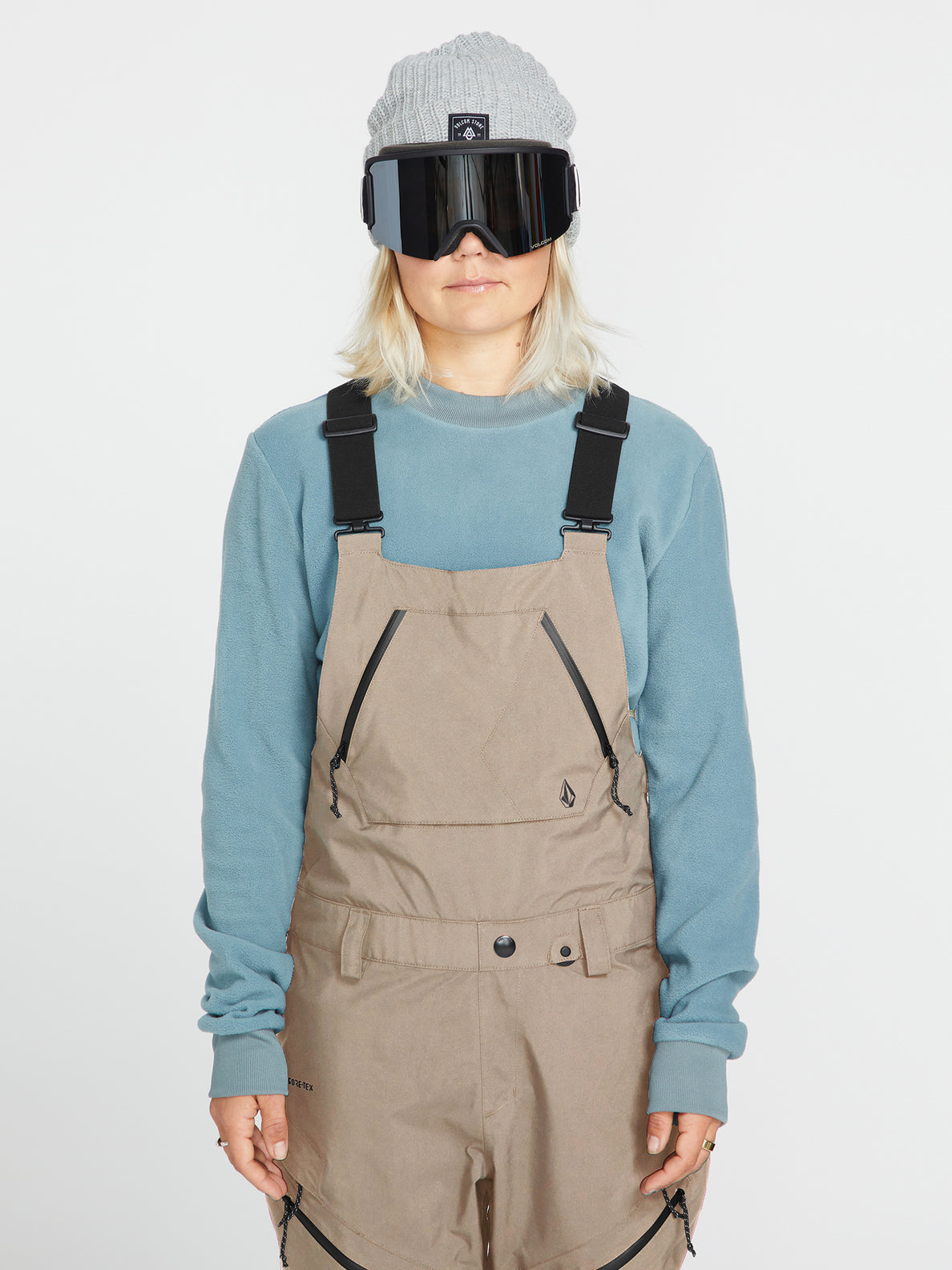 Womens Elm Stretch Gore Tex Bib Overall Sand 2022 Volcom
