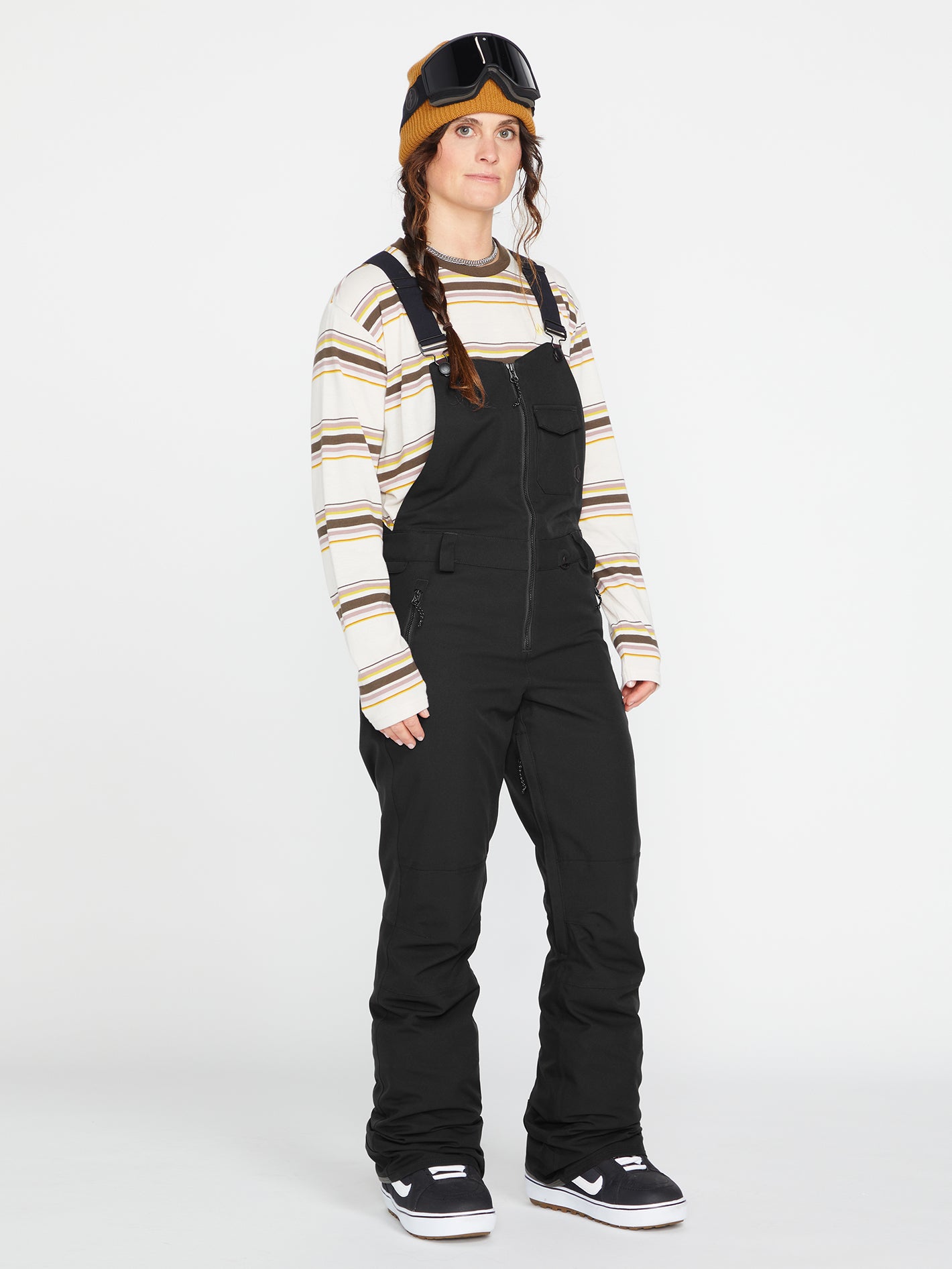 Womens Swift Bib Overall Black 2022 Volcom