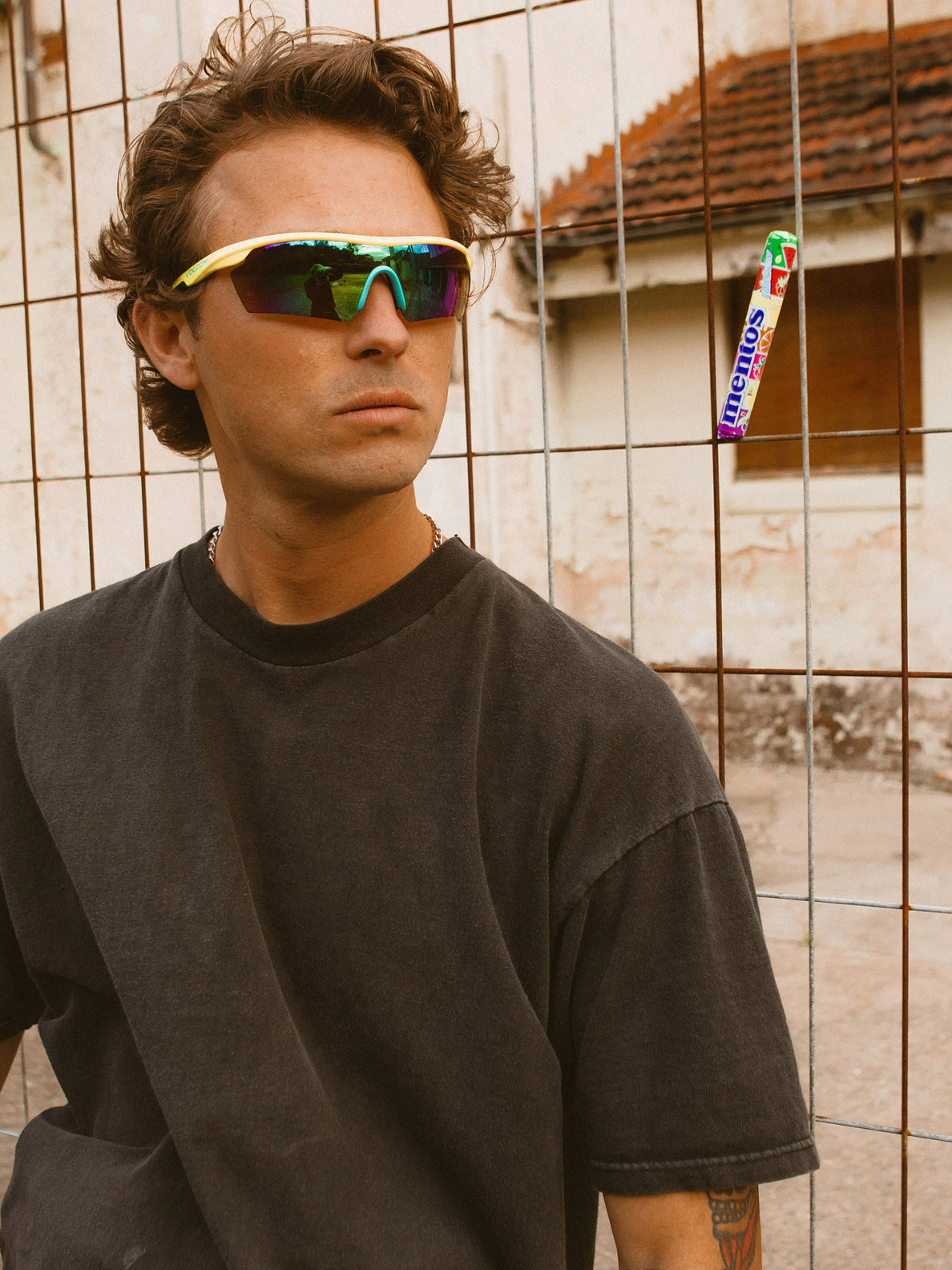 Download Sunglasses - Gloss Yellow / Aqua / Rainbow Mirror